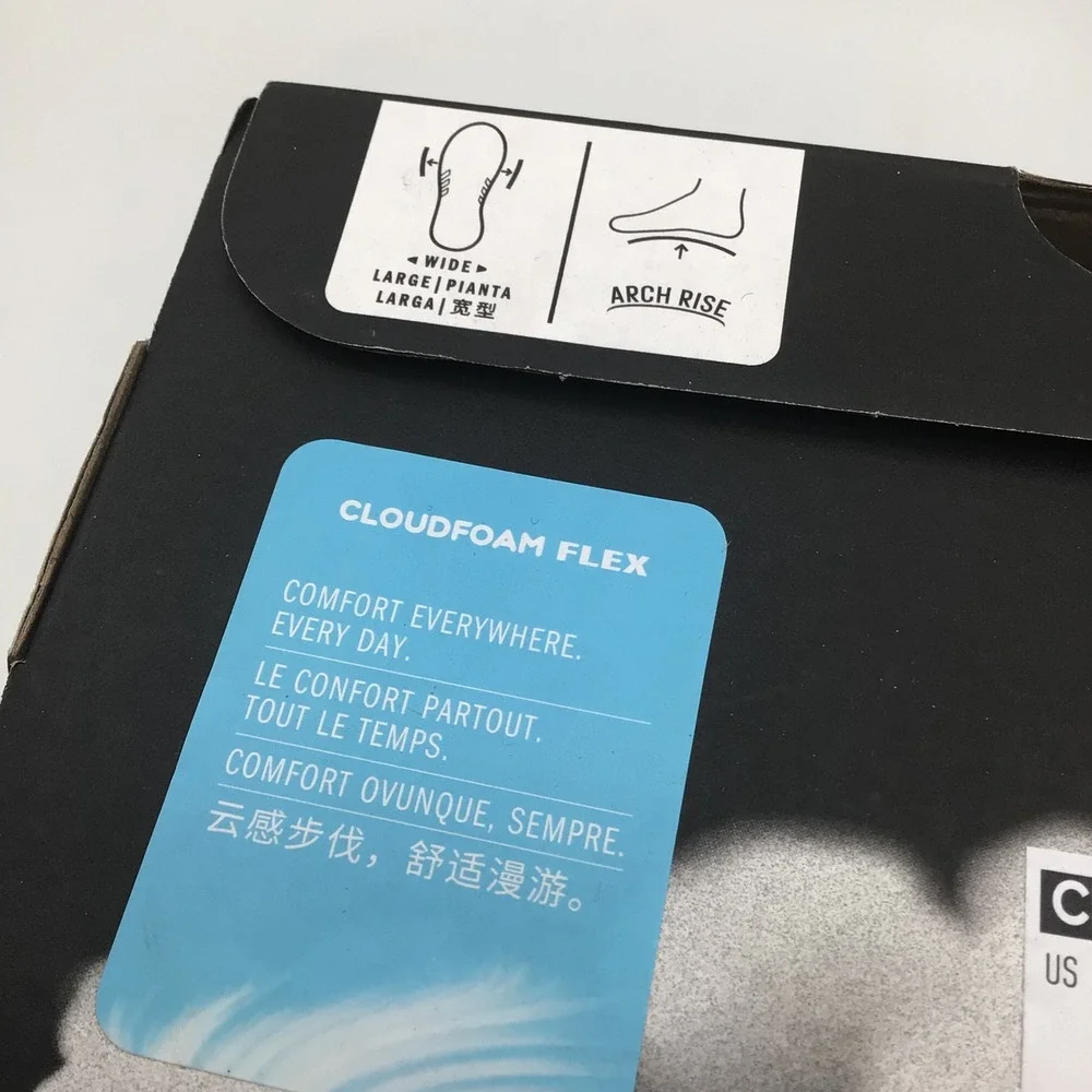 Adidas Cloudfoam Flex Slounge Womens Size 8 Wide Black Running Shoes KI3458 NEW